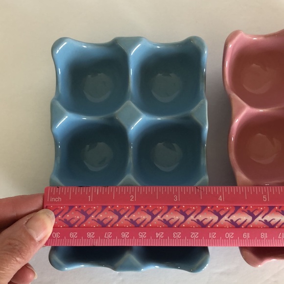 Ceramic Pink And Blue Egg Carton Holders - Picture 10 of 11